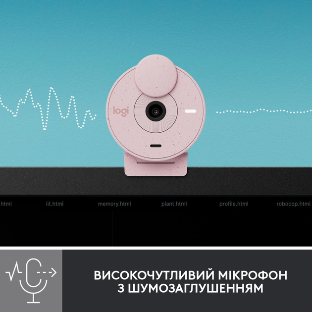 Веб-камера Logitech Brio 300 FHD Rose (960-001448) - picture 4