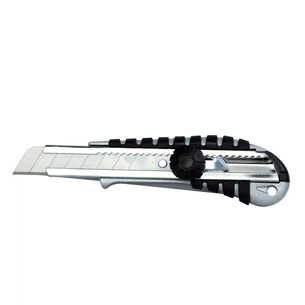 Ніж монтажний Sigma корпус метал/гума, лезо 18мм, гвинтовий замок (8211051) зображення 1