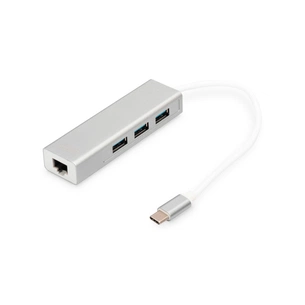 Концентратор Digitus USB-C - USB 3.0 3 Port Hub + Gigabit Ethernet (DA-70255) зображення 1