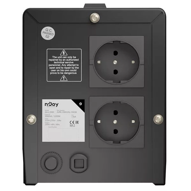Стабілізатор Njoy Alvis 2000 (AVRL-20002AL-CS01B) AVR, 2 розетки - зображення 4