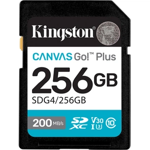 Карта пам'яті Kingston 256GB SDXC сlass 10 UHS-I U3 V30 Canvas Go Plus G4 (SDG4/256GB) изображение 1