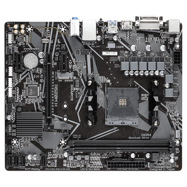 Материнська плата GIGABYTE A520M H - зображення 1