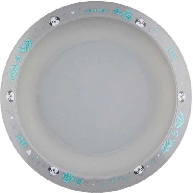 Набор детской посуды Canpol babies Exotic Animals Серый 2 шт. (56/523_grey) - изображение 3