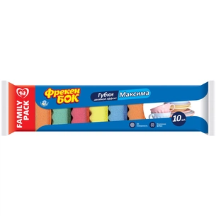 Губки кухонні Фрекен БОК Максима з хвилястою поверхнею 10 шт. (4823071639018) зображення 1