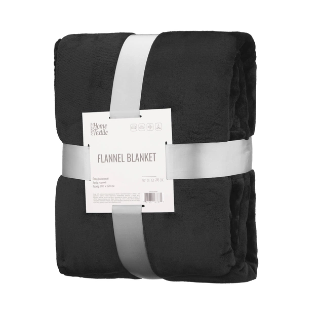 Плед ARDESTO Flannel 200х220см, 100% полиэстер, черный (ART0216SB) - изображение 1