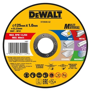Круг відрізний DeWALT MULTI-MATERIAL, 125x1x22,23мм (DT20595) зображення 1