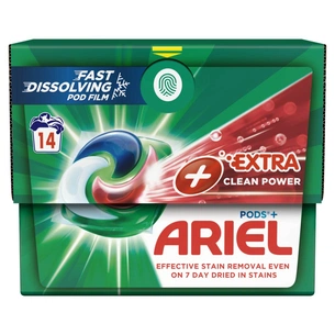 Капсули для прання Ariel Pods All-in-1 + Сила екстраочищення 14 шт. (8700216296755) зображення 1