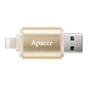 USB флеш накопичувач Apacer 32GB AH190 Gold USB 3.1/Lightning (AP32GAH190C-1) - зменшене зображення 3