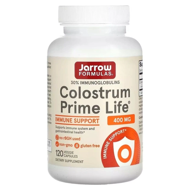 Вітамінно-мінеральний комплекс Jarrow Formulas Молозиво, 400 мг, Colostrum Prime Life, 120 вегетеріанських капсул (JRW-21010) - изображение 1