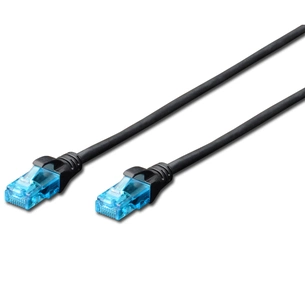 Патч-корд 0.5м, UTP, cat.5e, CCA, black Digitus (DK-1512-005/BL) зображення 1