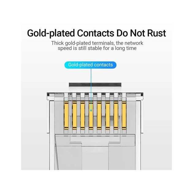 Конектор RJ45 UTP Cat.6 Modular 10 шт. Vention (IDDR0-10) - зображення 4