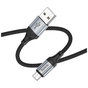 Дата кабель USB 2.0 AM to Micro 5P 1.0m 2.4A nylon X102 black HOCO (6942007608763) - зменшене зображення 3