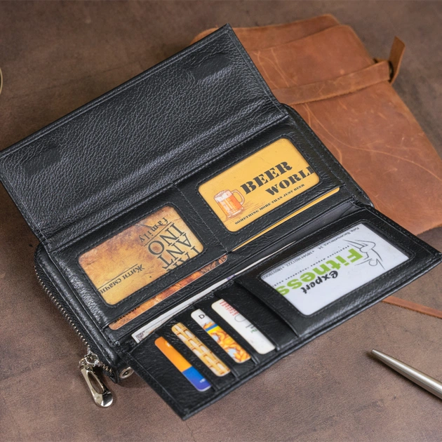 Кошелек ST Leather Кожаный Черный (19292) - изображение 9