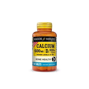 Вітамінно-мінеральний комплекс Mason Natural Кальцій 600 мг та Вітамін D3 800 МО, Calcium 600 mg with Vitamin D3 800 IU, 100 (MAV17131) зображення 1
