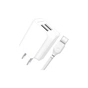 Зарядний пристрій XO 2xUSB + cable USB-C white (XO-L35-TC) - зменшене зображення 1