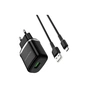 Зарядний пристрій BOROFONE BA36A High Speed USB QC3.0 + cable USB to Micro 5P 18W Black (6931474715982) - уменьшенное изображение 3