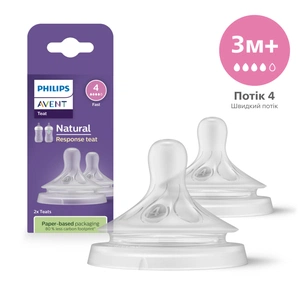 Соска Philips AVENT Natural середній потік 3+ міс 2 шт (SCY964/02) изображение 1