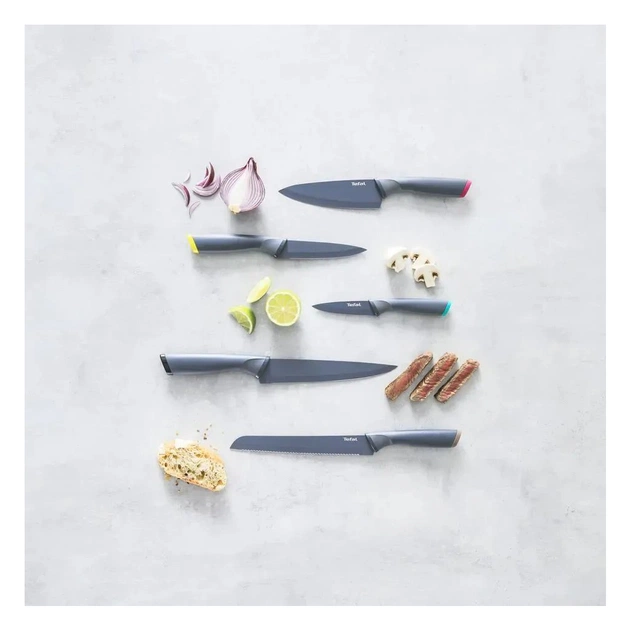 Набір ножів Tefal Fresh Kitchen, дерев'яна колода, 5шт, нержавіюча сталь, чорний (K122S504) - picture 5