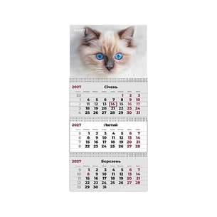 Календарь Axent настенный квартальный 2027 г., 3 пр. Cats 2 (8803-27-8-A) изображение 1
