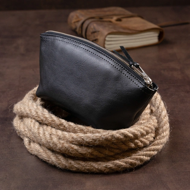 Косметичка Grande Pelle Зі шкіри Чорна (11302) - зображення 9