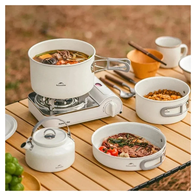 Сковорода туристическая Naturehike CNK2450CF013 17,5 см, алюміній, біла (6927595711026) - изображение 6