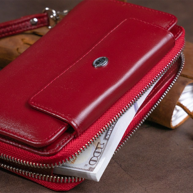 Гаманець ST Leather Зі шкіри Бордовий (19341) - изображение 10