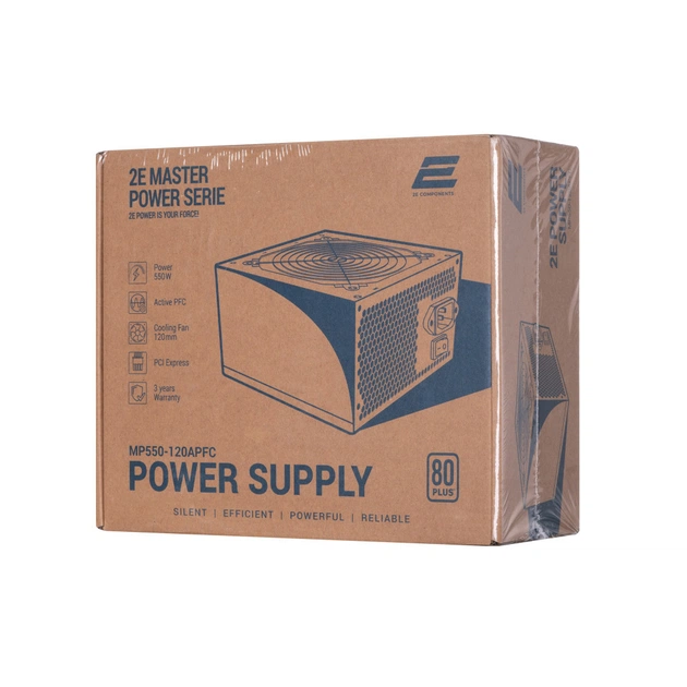 Блок живлення 2E MASTER POWER (550W), >80, 80+ White, 120mm, 1xMB 24pin(20+4), 1xCPU 8pin(4+4), 3xMolex, 5xSATA, (2E-MP550-120APFC) - зображення 11
