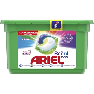 Капсули для прання Ariel Pods Все-в-1 Color 12 шт. (4015600949747) зображення 1