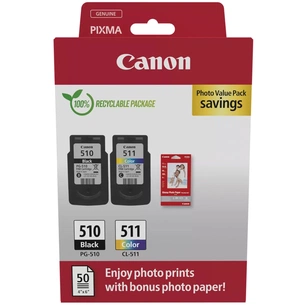 Картридж Canon PG-510+CL-511 +Photo Paper, Value Pack (2970B017) зображення 1