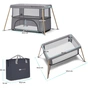 Ліжечко Kinderkraft манеж 2 в 1 Movi Grey Wooden (5902533918454) - зменшене зображення 11