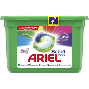 Капсули для прання Ariel Pods Все-в-1 Color 15 шт. (4015600949822) зображення 1