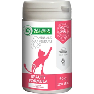 Пробіотична добавка для тварин Nature's Protection Beauty Formula для покращення стану шкіри і шерсті 60 г (CAN63293) зображення 1