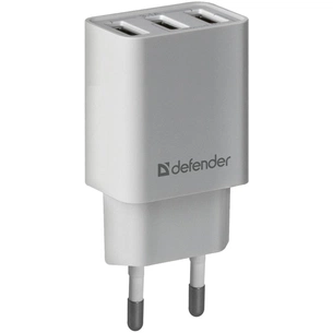 Зарядний пристрій Defender UPA-31 white, 3xUSB, 5V / 3.1A (83587) зображення 1