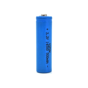 Акумулятор Vipow 14500 LiFePO4 (size AA), 500mAh, 3.2V, TipTop, blue (IFR14500-500mAhTT / 21439) зображення 1