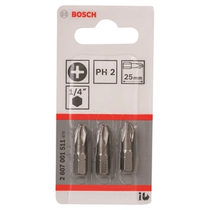 Набір біт Bosch Extra-Hart PH2, 25мм, 3шт (2.607.001.511) зображення 1