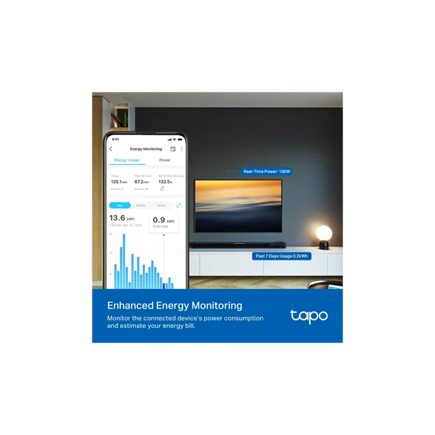 Розумна розетка TP-Link Tapo P110M N300 BT 16A (TAPO-P110M) - picture 4