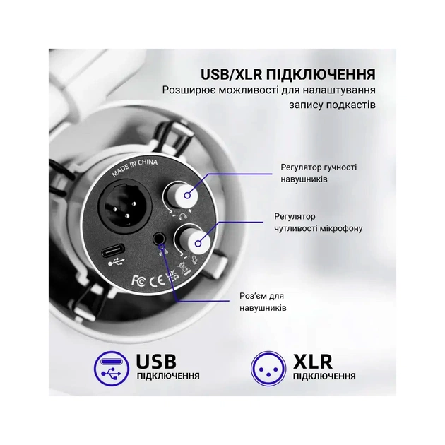 Микрофон Fifine T688W USB/XLR White (T688W) - изображение 8