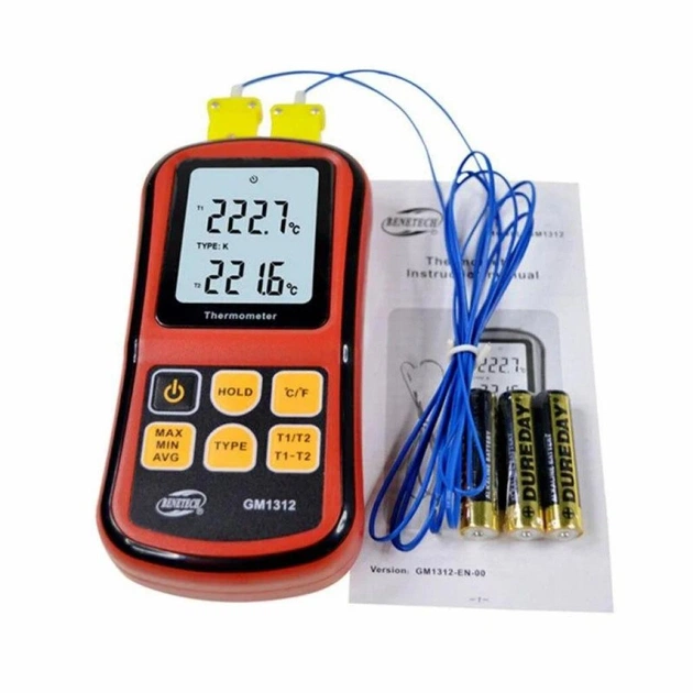 Термометр термопара Benetech цифровий двоканальний -250-1767°C (GM1312) - picture 4