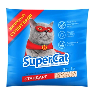 Наповнювач для туалету Super Cat Стандарт Деревний вбирний 1кг (3л) (3546) изображение 1