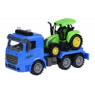 Спецтехніка Same Toy инерционный Truck Тягач синий с трактором со светом и звуком (98-613AUt-2) зображення 1
