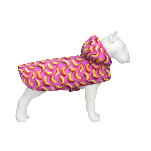 Дождевик для животных WAUDOG Clothes Накидка с капюшоном Бананы на розовом L (358-4055) - изображение 1