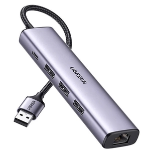 Концентратор Ugreen USB 3.0 to 3хUSB 3.0/Type-C+RJ45(1000M) Ethernet 5in1 CM475 (60554) зображення 1