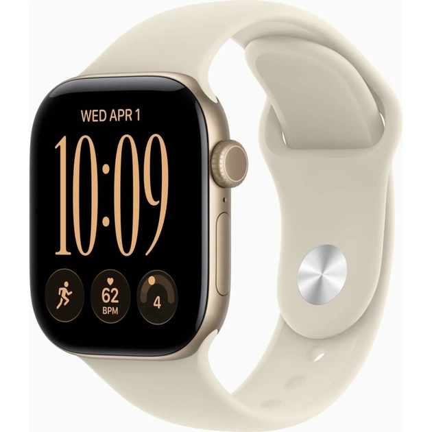 Смарт-часы Apple Watch Series 12 GPS 42mm Light Gold Aluminium Case with Sand Sport Band - S/M (MJED4RK/A) - изображение 1