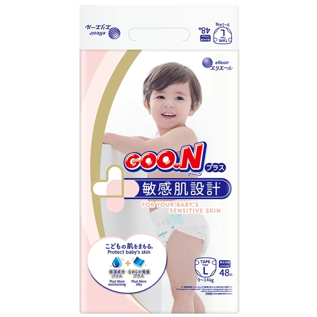 Підгузки GOO.N Plus для дітей 9-14 кг розмір L 48 шт (21000629) - зображення 1