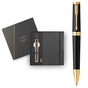 Ручка кулькова Parker INGENUITY Black Lacquer GT BP + блокнот Parker + подар.упак. GIFT24 (60 032b24) - зменшене зображення 1