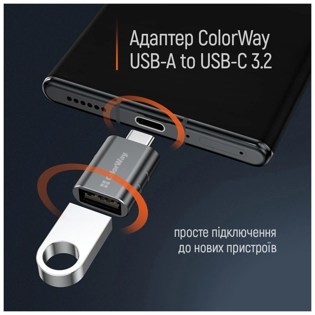 Перехідник OTG USB 3.2 AF to USB-C ColorWay (CW-AD-AC3) - picture 7