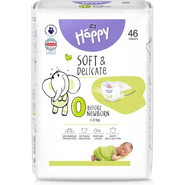 Підгузки Bella Happy 0 Before New Born 46 шт (5900516605322) - зображення 1
