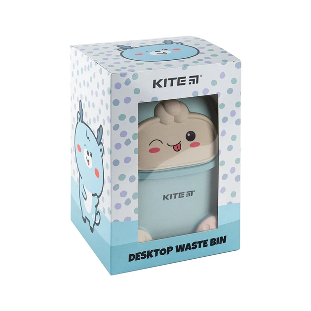 Кошик для паперів Kite Настільний контейнер для сміття, блакитний (K24-009-4) - picture 5