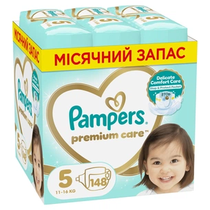 Підгузки Pampers Premium Care Розмір 5 (11-16 кг) 148 шт (8006540855973) зображення 1