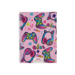 Блокнот Maxi А5, пластикова обкладинка, спіраль, 60 арк., клітинка (MX21213-01) зображення 1